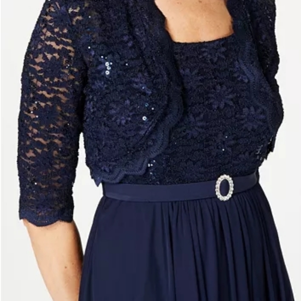 NWT,  R&M Richards 2 piece navy dress/jacket.